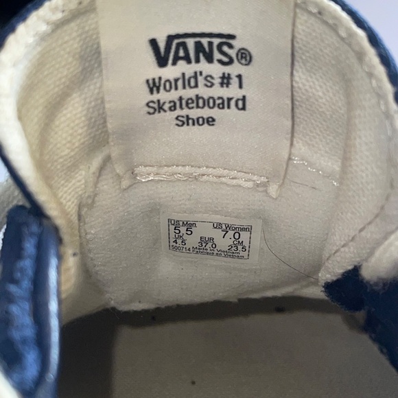 Vans Sk8 Low Reissue Retro‎ Stripes Blue Lace up Sneaker Women’s 7 - Picture 2 of 4